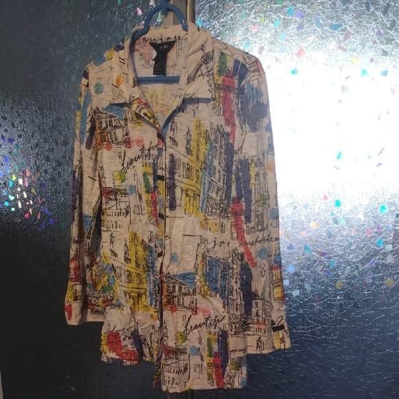 Ali Miles Multicolor City Abstract Shirt - Picture 11 of 16